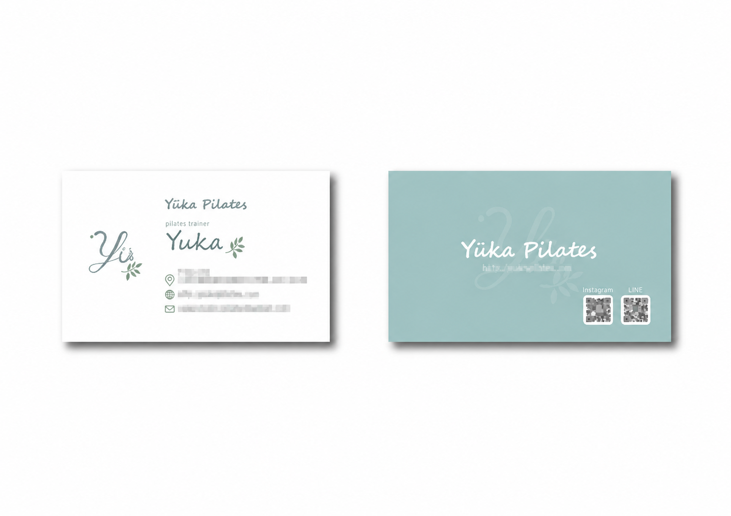 Yüka Pilates 様 Business Card Design